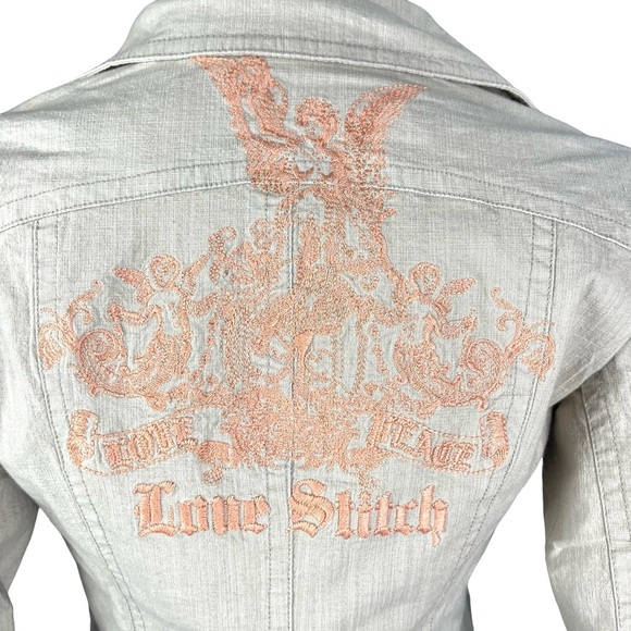 Love Stitch Embroidered Floral Cropped Blazer Womens Size S (NWT) - Picture 7 of 15